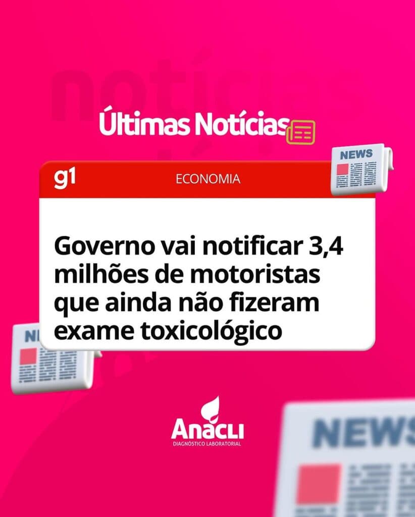 Motoristas com exame toxicológico vencido serão notificados